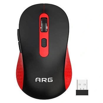 Мышь беспроводная ARG MOW5, black-red (MOW5-BKR)