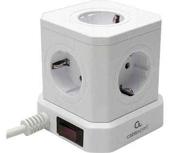 Сетевой фильтр Cablexpert Tower 5р TWR-5-U4 белый (TWR-5-U4-W-3)