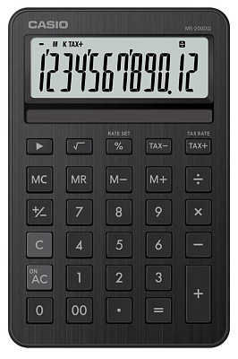 Калькулятор настольный CASIO MS-200DQ-BK-W-EP черный (MS-200DQ-BK-W-EP)