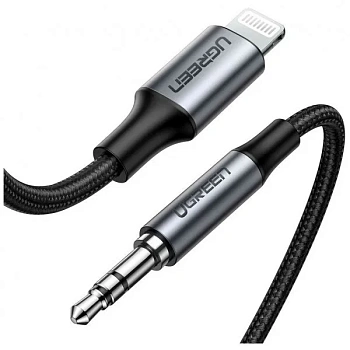 Кабель Lightning(m) на Audio(m) 3.5mm, AUX, 1m US315 (70509)