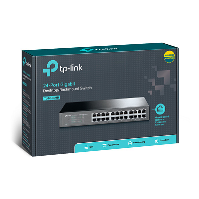 Коммутатор TP-Link TL-SG1024D 24-портовый гигабитный настольный (TL-SG1024D)
