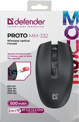 Мышь Defender Proto MM-332, Black (52332)