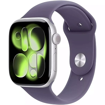 Смарт часы Apple Watch Series 11 GPS 46mm Silver Aluminium Case with Purple Fog Sport Band - S/M (MEV94RK/A)