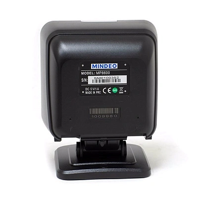 Сканер ШК (презентационный, 2D имидж, черный) Mindeo MP8610 USB с подставкой (MP8610)