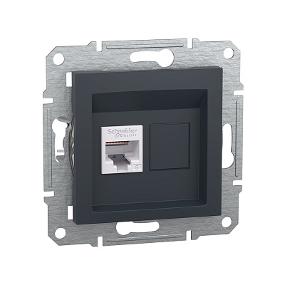 Розетка компьютерная SE EPH4700171 Asfora RJ45 кат. 6 механизм антрацит (EPH4700171)