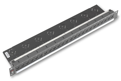Патч-панель MOLEX  категории 6+, 1U, 24 порта, DG, чёрная (PID-00141-04)