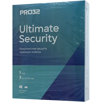 Антивирус PRO32 Ultimate Security – лицензия на 1 год на 3 устройства (PRO32-PUS-NS(ALEKEY)-1-3 KZ)