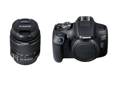 Цифровой зеркальный фотоаппарат Canon EOS 2000D kit EF-S 18-55 DC III Black (2728C007AA)