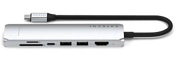 Картридер / USB-хаб Satechi 7-in-1 USB-C Slim Multiport Adapter with Ethernet - Silver (ST-P7SS)