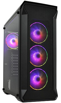 Компьютерный корпус APEX-Tank3  ARGB, tempered glass, black, 4 case FANs, MATX midi tower (w/o PSU) (APEX-Tank3)