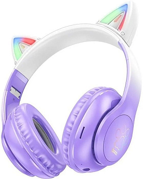 Наушники накладные Hoco W42 Cat Ears over-ear, purple grape (W42 Cat Ears over-ear, purple grape)