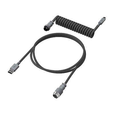 Кабель для механической клавиатуры HyperX USB-C Coiled 6J678AA серый (6J678AA)