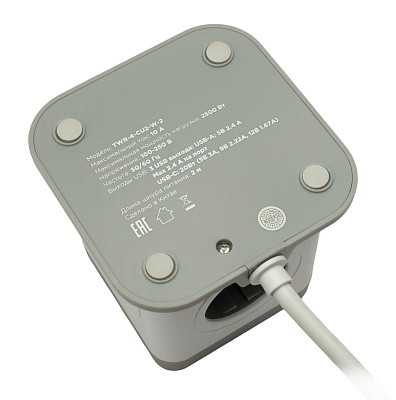 Сетевой фильтр Cablexpert Tower, TWR-4-CU2-W-2 белый (TWR-4-CU2-W-2)