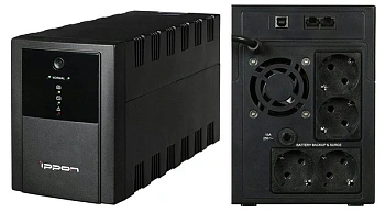Источник бесперебойного питания Ippon Back Basic 1500 Euro, 1500VA, 900Вт, управление по USB, без комлекта кабелей (1108022)