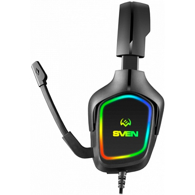 Наушники с микрофоном SVEN AP-U750MV, BLACK (USB, RGB) (SV-020781)