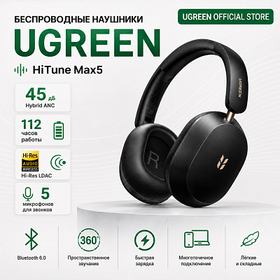 Гарнитура UGREEN HiTune Max 5s HP208, Черный (16172)