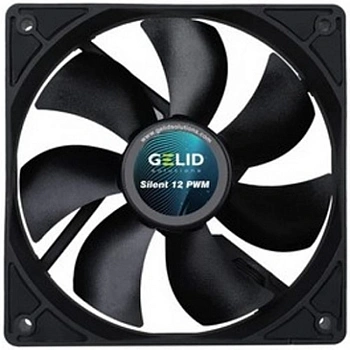 Кулер для корпуса GELID SILENT 12 PWM BLACK, FN-PX12-16, 12cm, 750-1600rpm, 4Pin, Hydro Dynamic (FN-PX12-16)