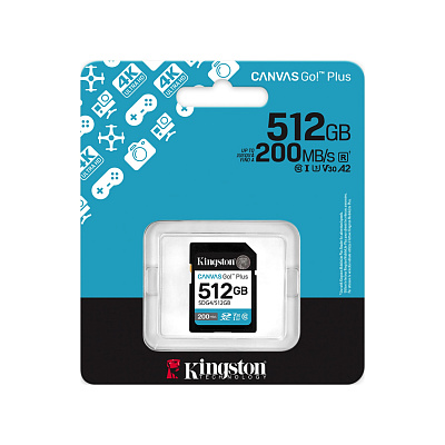 Карта памяти SD, Kingston Canvas Go! Plus, 512GB, Class 10 (SDG4/512GB)