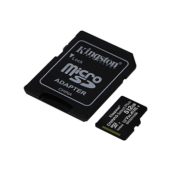 Карта памяти Kingston 512GB microSDXC Canvas Select Plus 100R A1 C10 Card + Adapter, SDCS2/512GB (SDCS2/512GB)