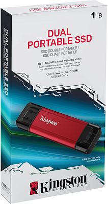Внешний SSD диск Kingston 2TB Dual Portable Красный (SPSD/2TB)