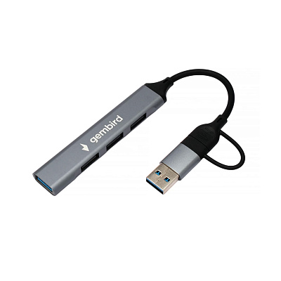 USB Хаб 3 port, Gembird  UHB-C204, USB 2.0, black (UHB-C204)