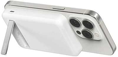 Портативный внешний аккумулятор Belkin 8k Qi2 MagSafe Compatible Powerbank with Kickstand, White (BPD007BTWH)