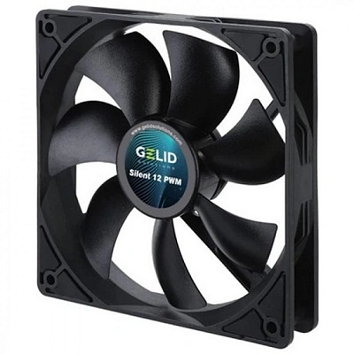 Кулер для корпуса GELID SILENT 12 PWM BLACK, FN-PX12-16, 12cm, 750-1600rpm, 4Pin, Hydro Dynamic (FN-PX12-16)
