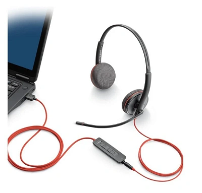 Гарнитура проводная Poly Blackwire 3220 USB-C + адаптер USB-A (8X228AA)