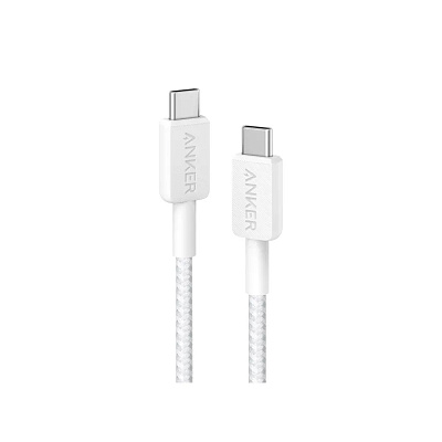 Интерфейсный кабель Anker 322 USB-C to USB-C Cable 1М (A81F5G21) Белый