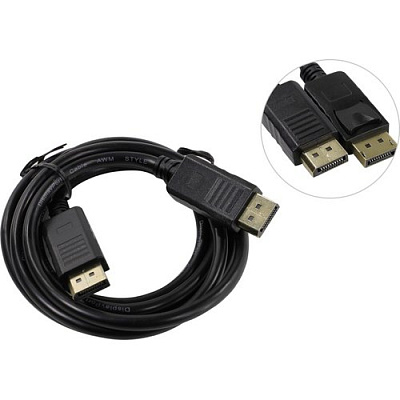 Кабель DisplayPort Cablexpert CC-DP-6, 1.8м, 20M/20M, черный, экран, пакет (CC-DP-6)