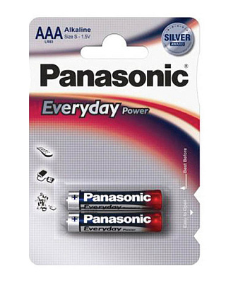 Батарейка щелочная PANASONIC Every Day Power AAA/2B (LR03REE/2BP /LR03EPS/2BP)
