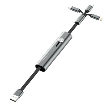 Кабель Micro USB/Lightning/USB Type-C LDNIO LC99, 0.3m, Gray (690925)