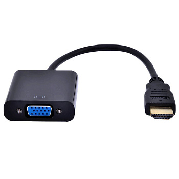 Переходник Cablexpert HDMI-VGA Cablexpert 19M/15F, провод 15см, black (A-HDMI-VGA-04)