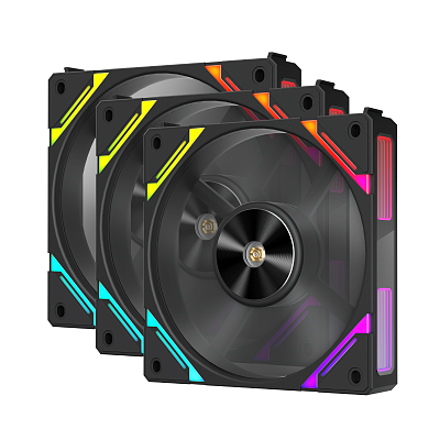 Комплект кулеров для компьютерного корпуса 1STPLAYER XF7 BLACK COMBO 3в1 (XF7-BK-3IN1)