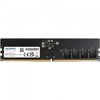 Оперативная память DDR-5 DIMM 16GB/4800MHz ADATA, CL40, 1.1V, Single Rank, Black, BOX (AD5U480016G-R/B) Оперативная память DDR-5 DIMM 16GB/4800MHz ADATA, CL40, 1.1V, Single Rank, Black, BOX (AD5U480016G-R/B)