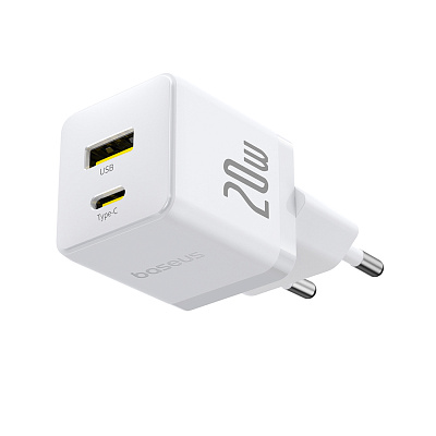Адаптер питания Baseus Palm C+U 20W White(P10111608213-00)