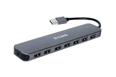 USB Хаб 7-port USB 2.0 D-Link DUB-H7, Black (DUB-H7 E1A)