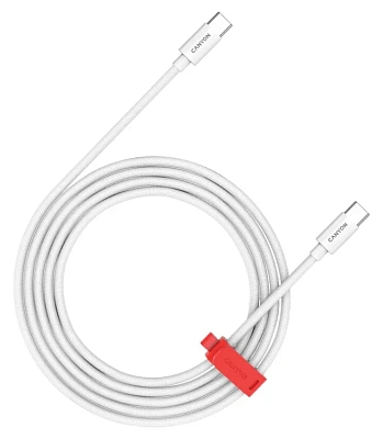 Кабель CanyonUSB-C/USB-C,60W,Braided 1.2m,White (CC60AB)