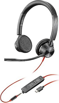 Наушники Poly Blackwire 3325 Stereo USB-C Headset +3.5mm Plug +USB-C/A Adapter (8X221AA)