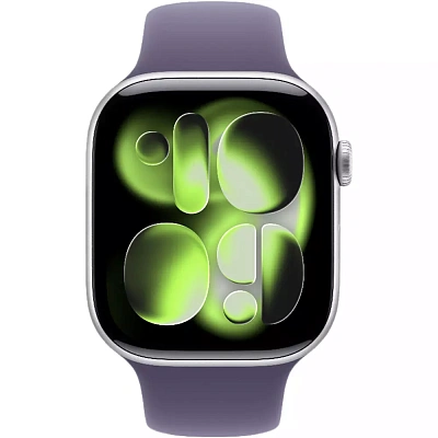 Смарт часы Apple Watch Series 11 GPS 46mm Silver Aluminium Case with Purple Fog Sport Band - S/M (MEV94RK/A)