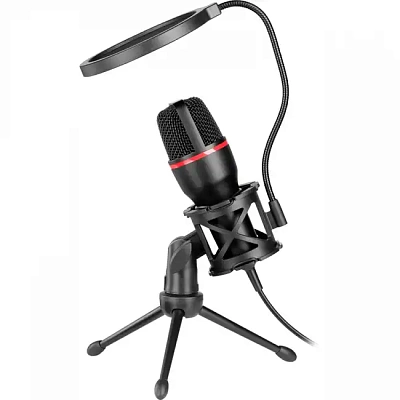 Игровой стрим микрофон Defender Forte GMC 300 USB, провод 1.5 м (64631)