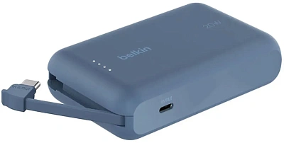 Портативный внешний аккумулятор Belkin 10k PD20w Integrated USB-C Cable, Blue (BPB021HQBL)