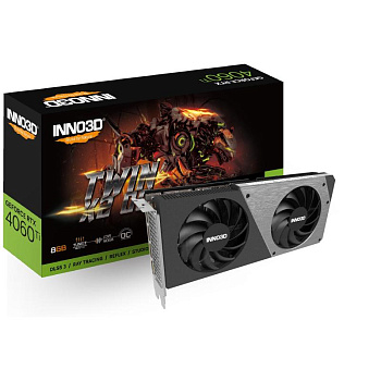 Видеокарта Inno3D GeForce RTX4060 Ti 8GB TWIN X2 OC, 8G GDDR6 128-bit N406T2-08D6X-171153N (N406T2-08D6X-171153N)