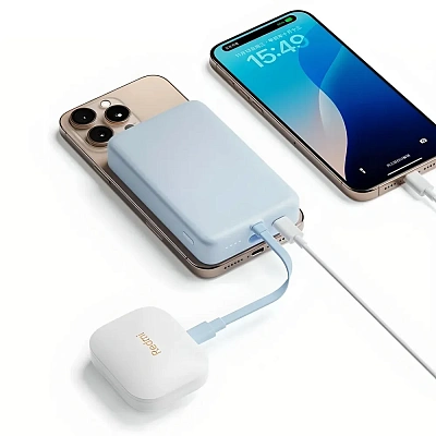 Портативный внешний аккумулятор Xiaomi 33W Magnetic Power Bank 10000mAh (Integrated Cable) White (WPB1007MI-White)