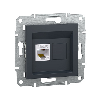 Розетка компьютерная SE EPH4300171 Asfora RJ45 кат. 5е механизм антрацит (EPH4300171)