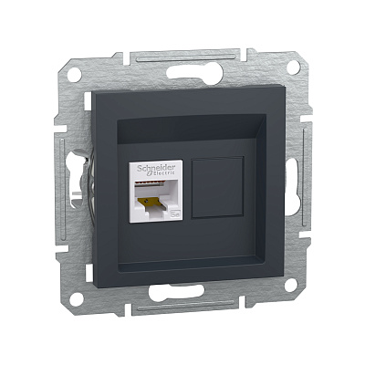 Розетка компьютерная SE EPH4300171 Asfora RJ45 кат. 5е механизм антрацит (EPH4300171)