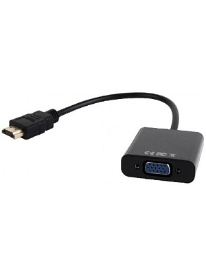 Переходник HDMI -> VGA Cablexpert A-HDMI-VGA-03, 19M/15F, длина 15см, аудиовыход Jack3.5 (A-HDMI-VGA-03)