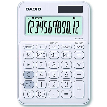 Калькулятор настольный CASIO MS-20UC-WE-W-EC (MS-20UC-WE-W-EC)
