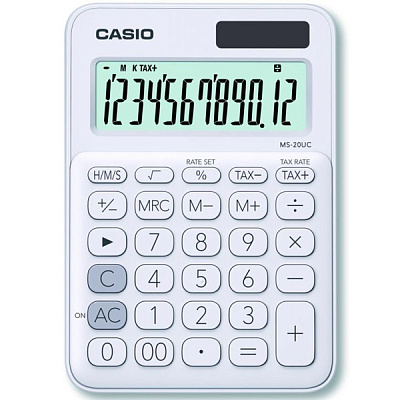 Калькулятор настольный CASIO MS-20UC-WE-W-EC (MS-20UC-WE-W-EC)