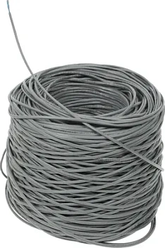 Кабель сетевой UTP, ExeGate UTP-2-C5e-CU-S24-IN-PVC-GY-305-FLUKE, бухта (~305м) (EX281821RUS)